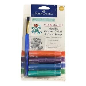 Faber-Castell Mix & Match Metallic Gelatos Colors & Clear Stamp Set